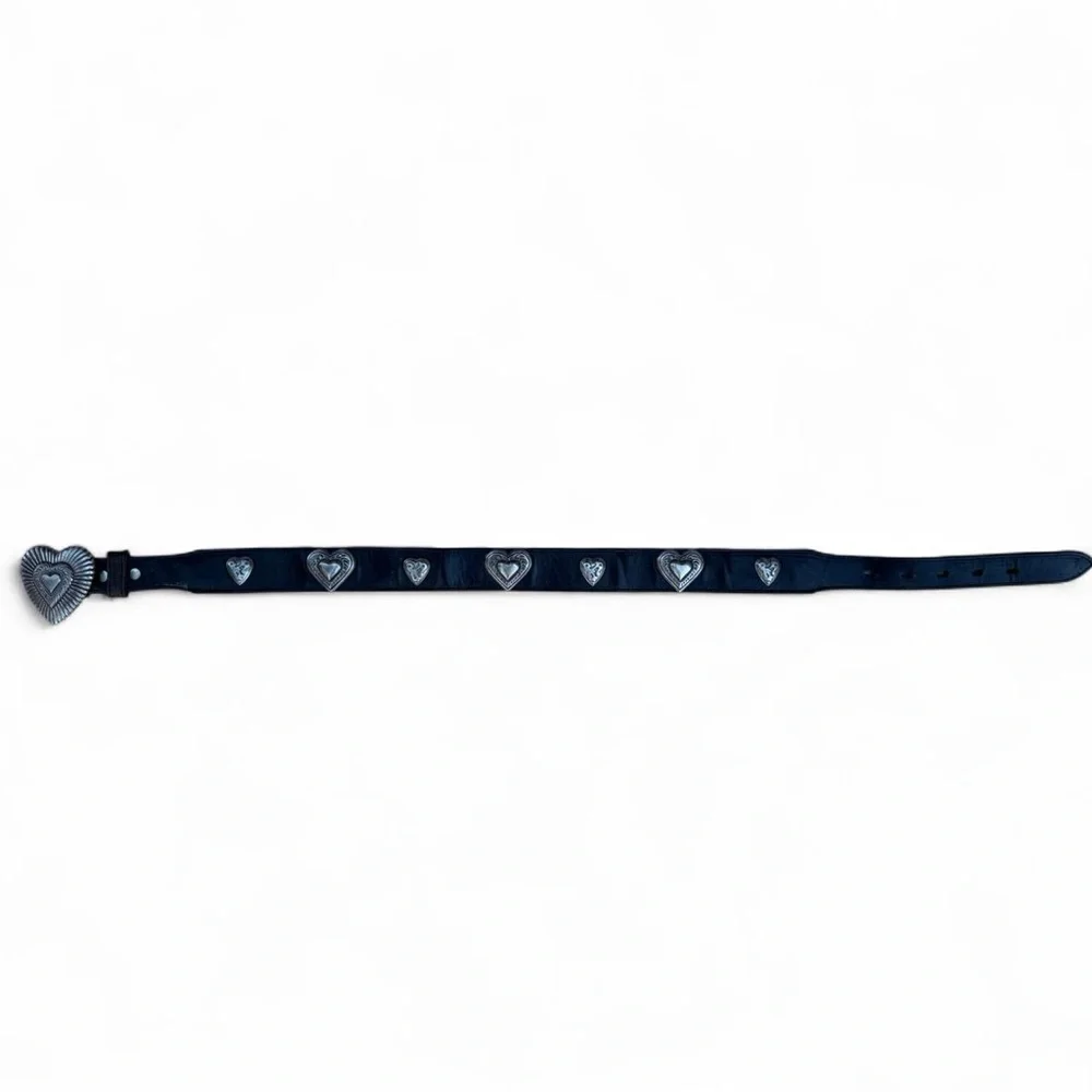 leather heart studded belt